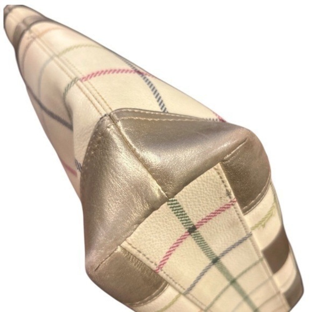 Coach Tattersall Plaid Tartan Tote Bag ✨ Gold Metallic Trim Y2K - Picture 7 of 7